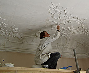 Rokoko Pavillon Stuckdecke